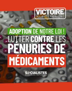 Lutte contre les pénuries de médicaments : adoption de notre proposition de loi