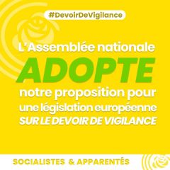 Adoption d'une proposition de résolution pour une législation européenne sur le devoir de vigilance.