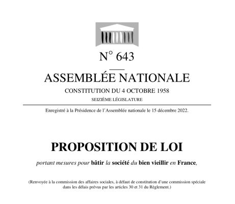 Grand âge : proposition de loi sur le bien vieillir