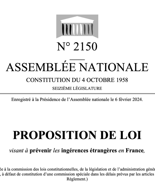 Ingérences étrangères en France : examen d'une proposition de loi